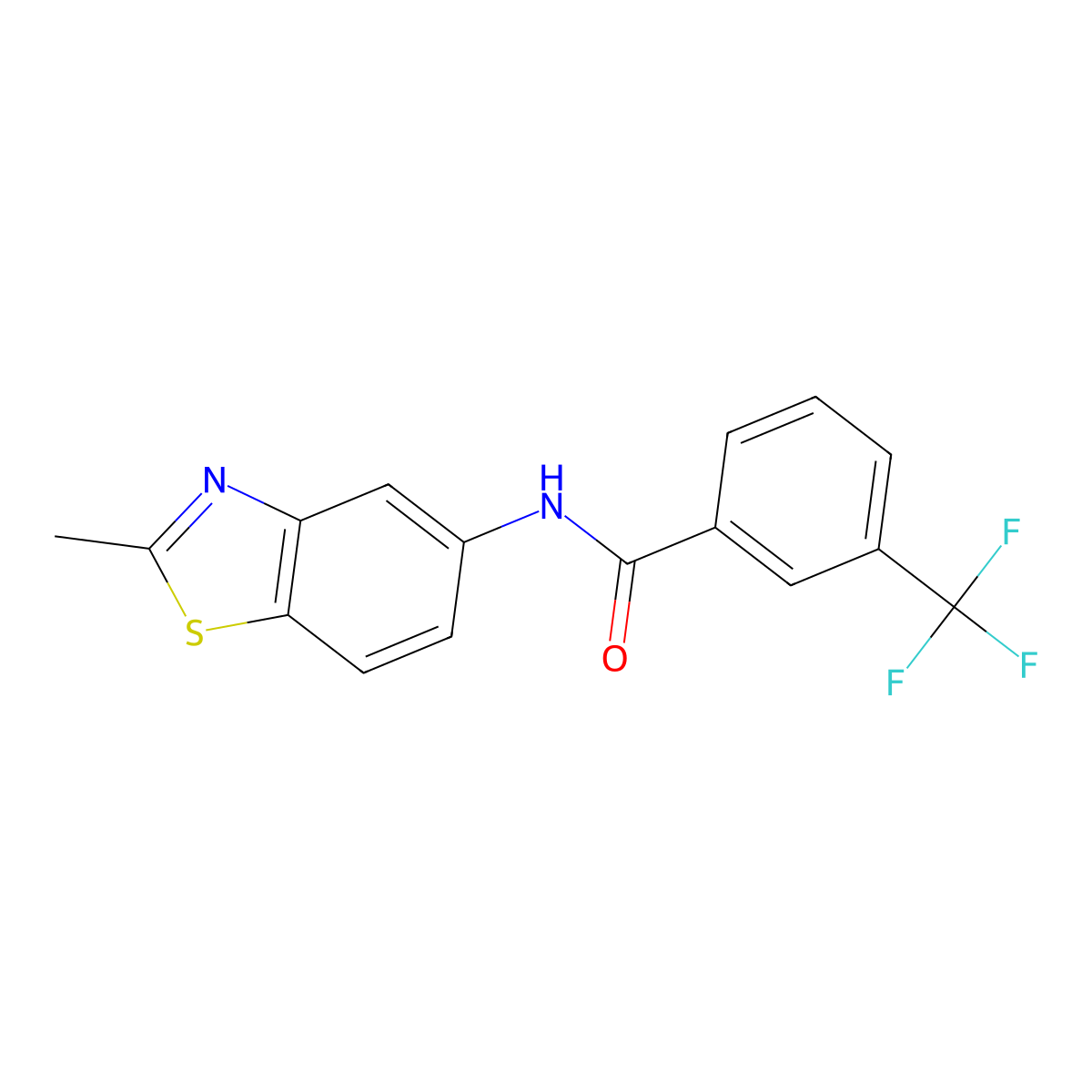 N-(2-methyl-1,3-benzothiazol-5-yl)-3-(trifluoromethyl)benzamide molecular structure, CAS 406194-70-5