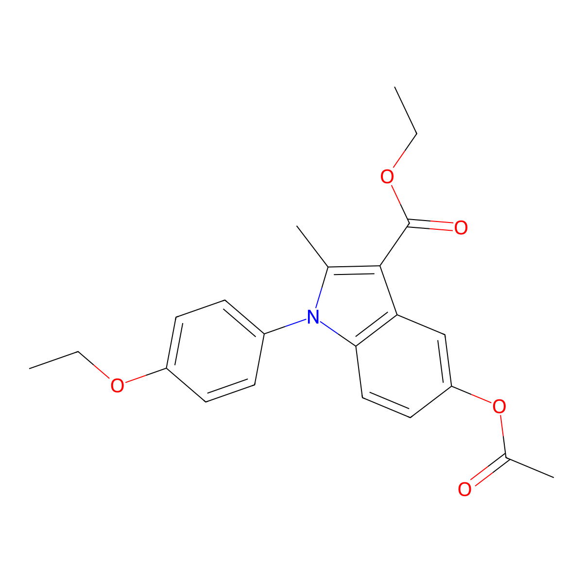 ethyl 5-(acetyloxy)-1-(4-ethoxyphenyl)-2-methyl-1H-indole-3-carboxylate molecular structure, CAS 406197-74-8