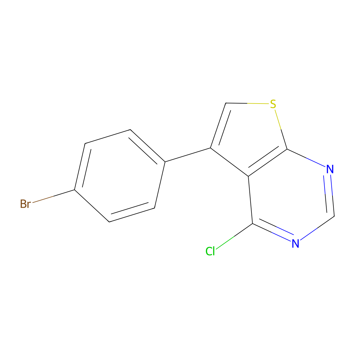 5-(4-Bromophenyl)-4-chlorothieno[2,3-d]pyrimidine molecular structure, CAS 406199-84-6