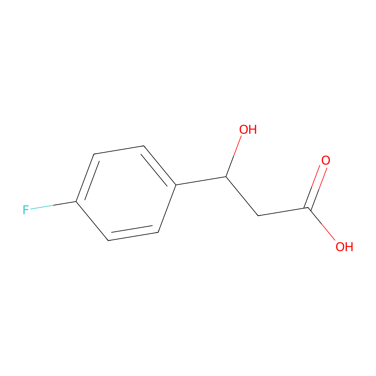 3-(4-Fluorophenyl)-3-hydroxypropanoic acid molecular structure, CAS 40620-62-0
