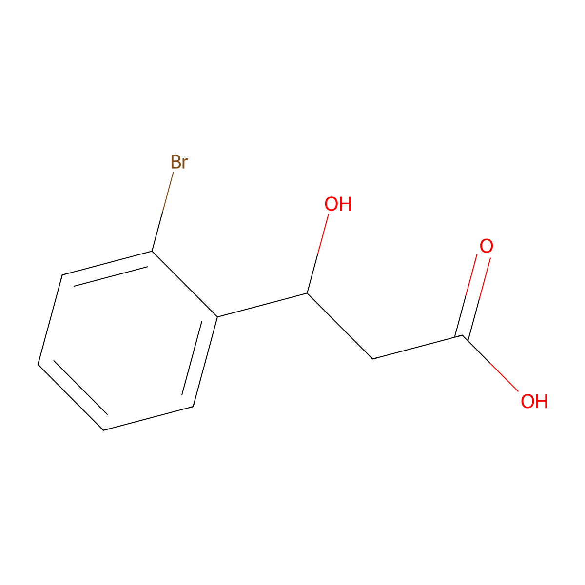 3-(2-Bromophenyl)-3-hydroxypropanoic acid molecular structure, CAS 40620-66-4