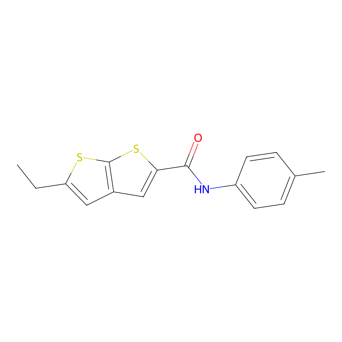 5-ethyl-N-(4-methylphenyl)thieno[2,3-b]thiophene-2-carboxamide molecular structure, CAS 406201-33-0