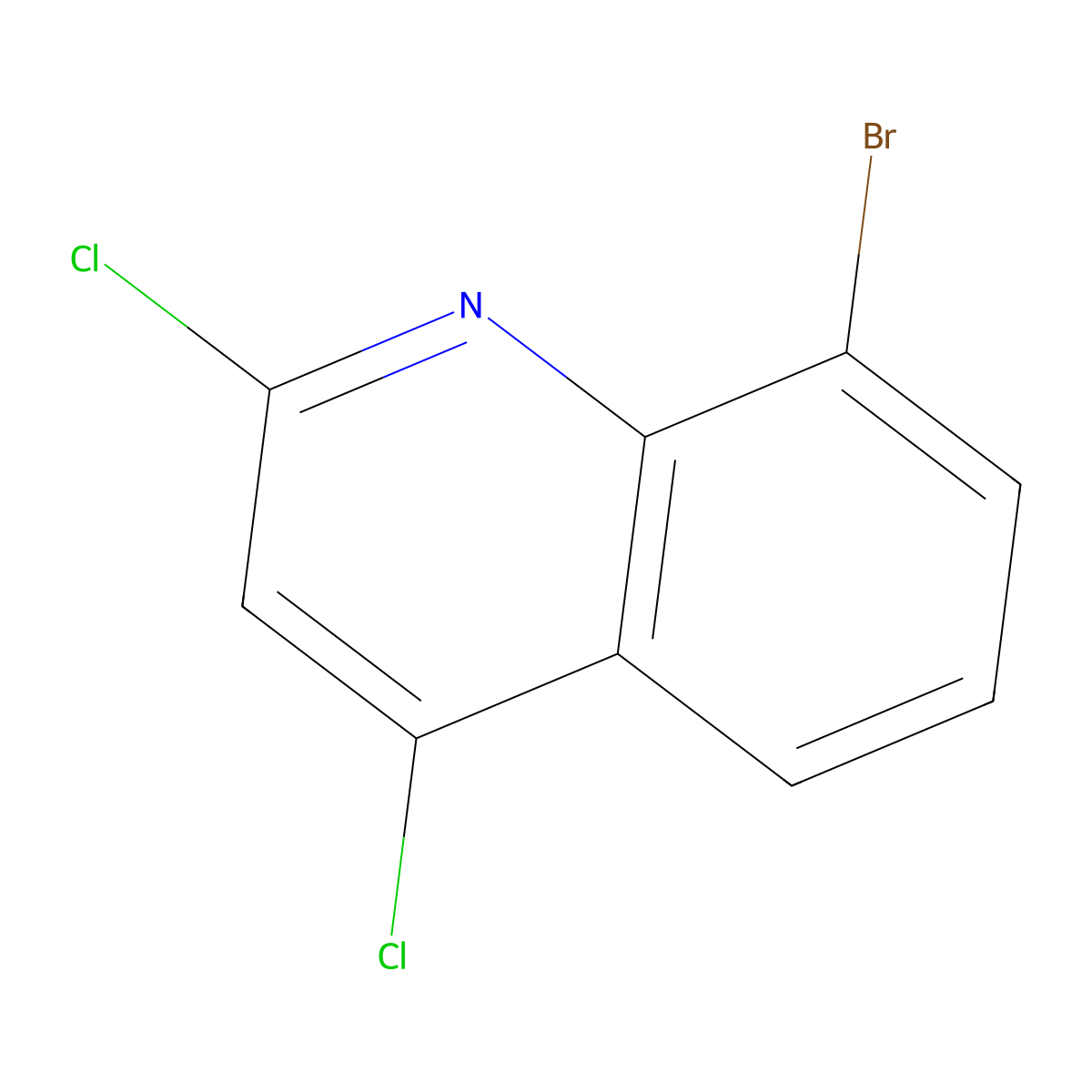 8-Bromo-2,4-dichloroquinoline molecular structure, CAS 406204-86-2
