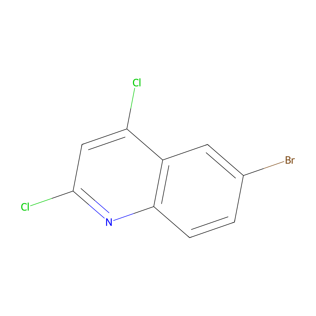 6-Bromo-2,4-dichloroquinoline molecular structure, CAS 406204-90-8