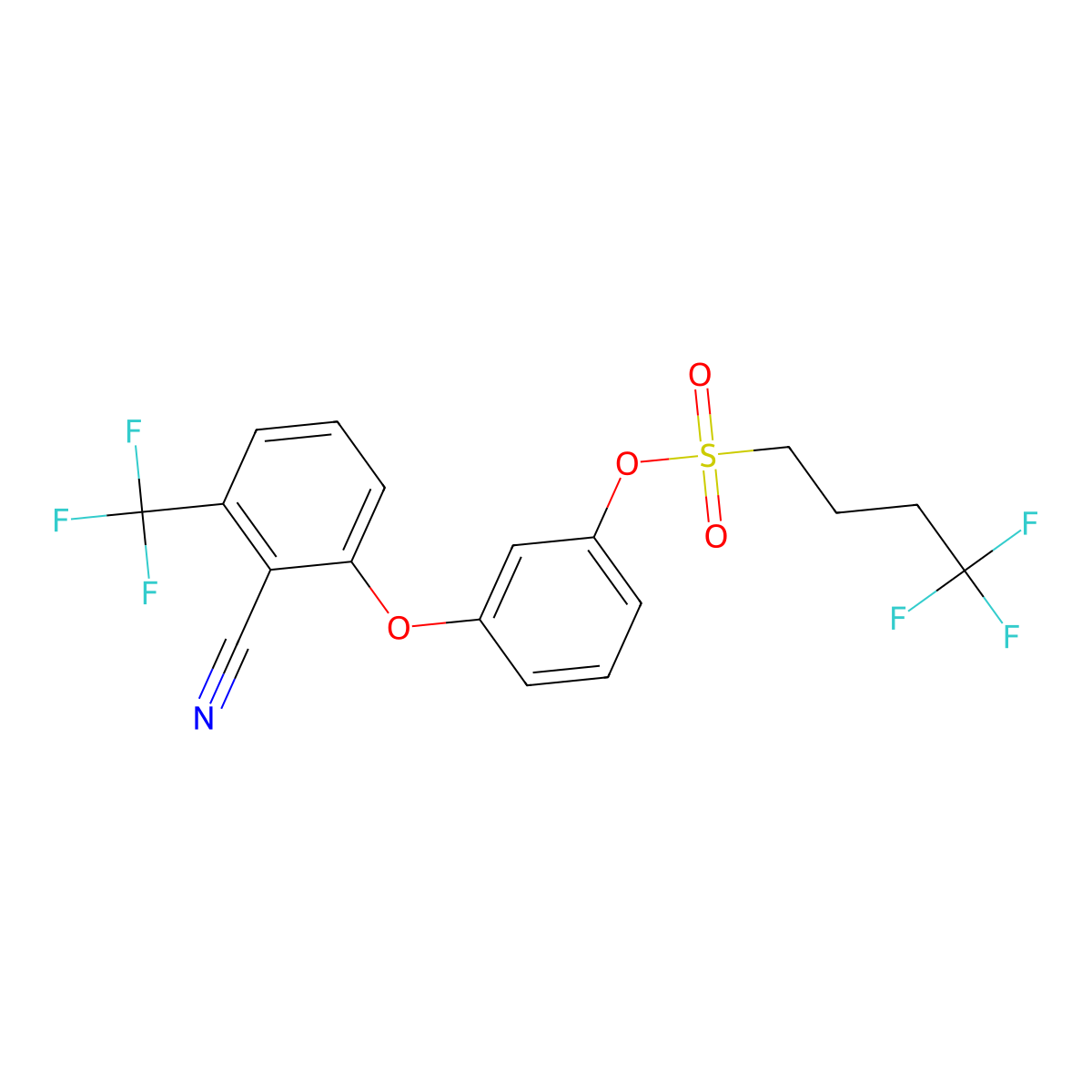 3-(2-Cyano-3-(trifluoromethyl)phenoxy)phenyl-4,4,4-trifluoro-1-butanesulfonate molecular structure, CAS 406205-74-1