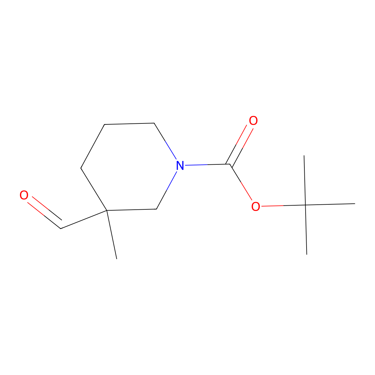 1,1-Dimethylethyl 3-formyl-3-methyl-1-piperidinecarboxylate molecular structure, CAS 406212-49-5