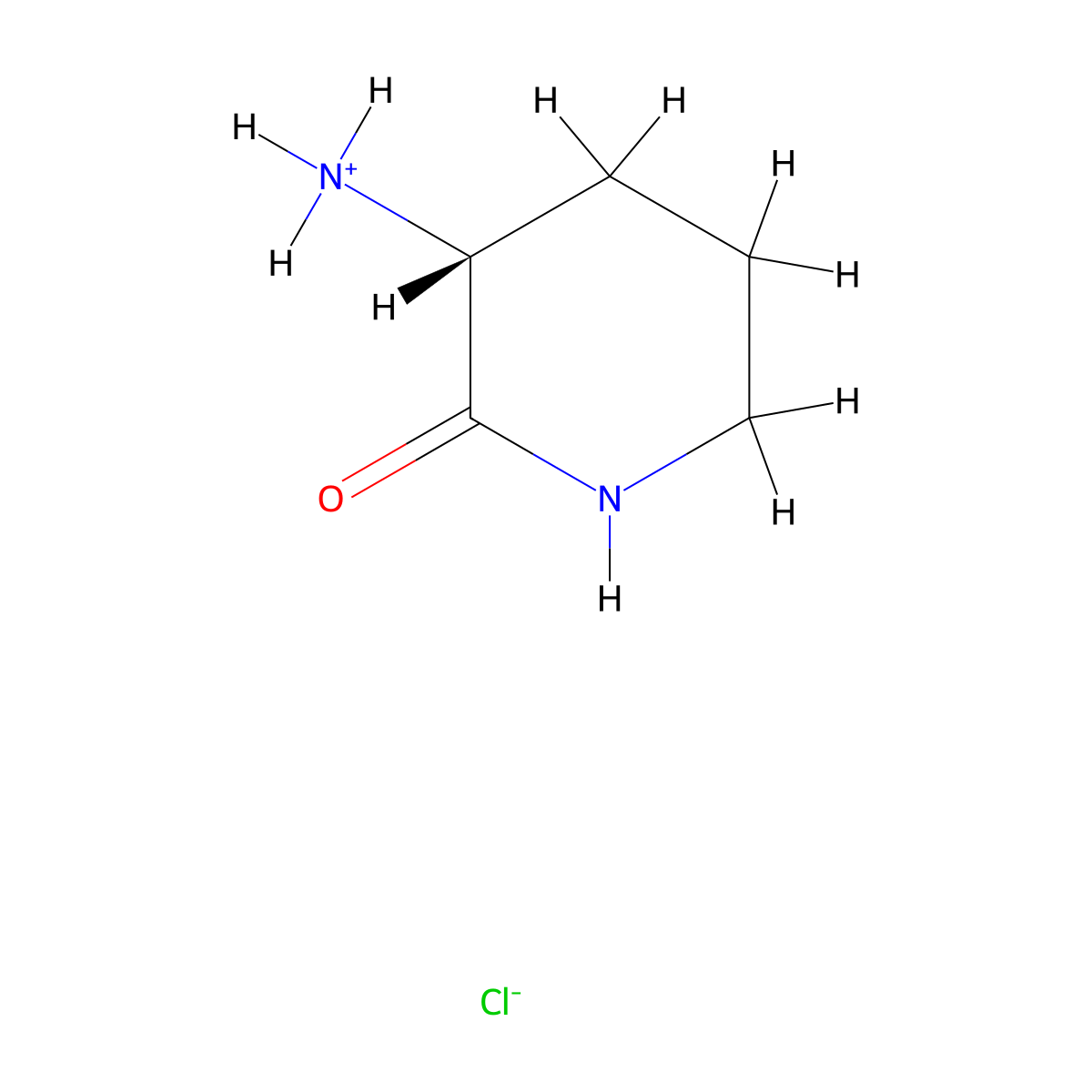 [(3R)-2-oxopiperidin-3-yl]azanium;chloride molecular structure, CAS 406216-02-2