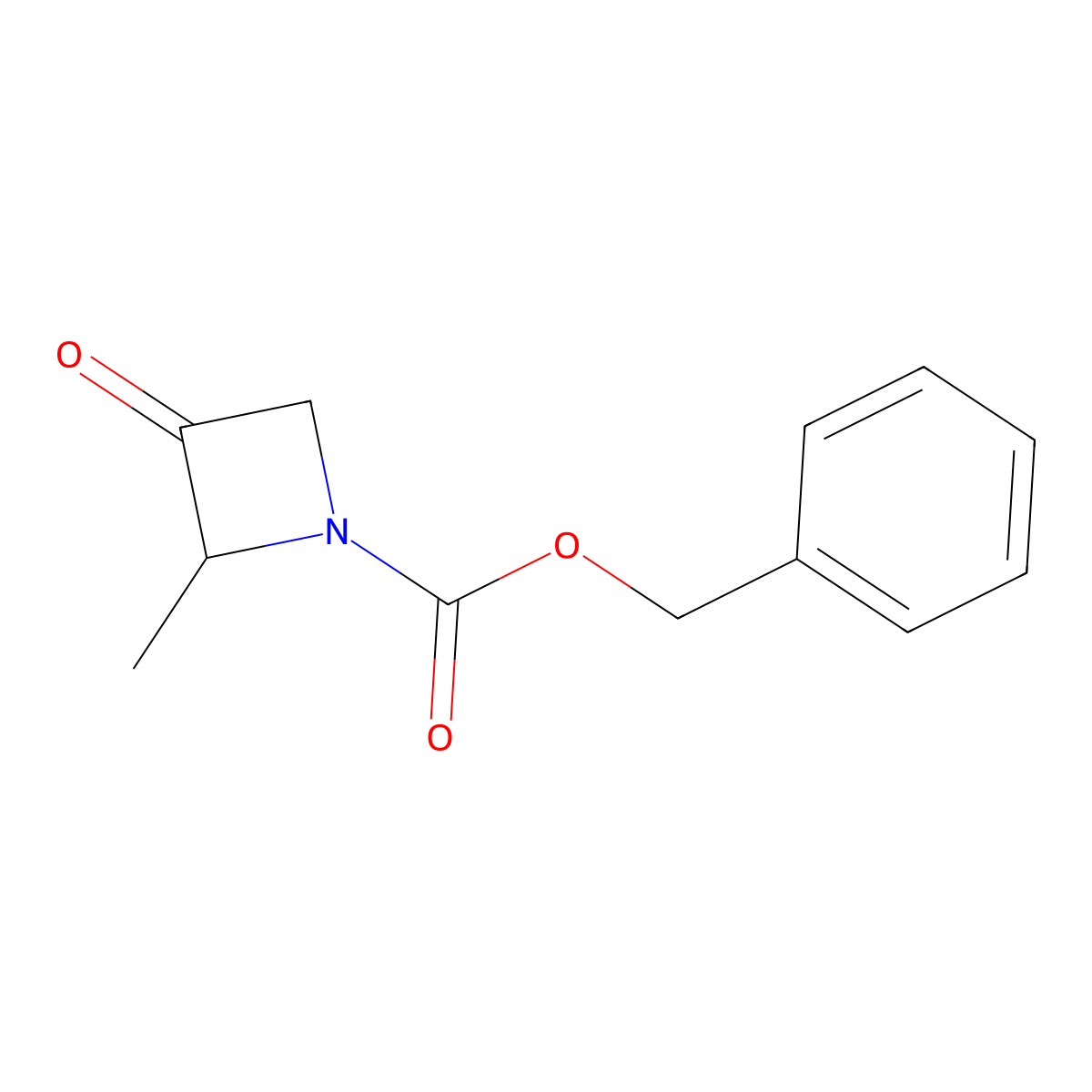 benzyl (2R)-2-methyl-3-oxoazetidine-1-carboxylate molecular structure, CAS 406220-14-2