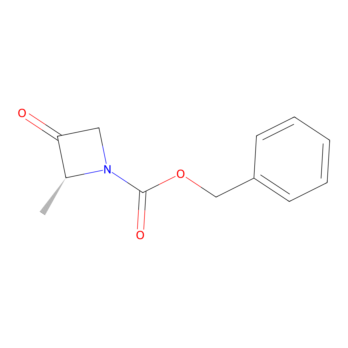 benzyl (2R)-2-methyl-3-oxoazetidine-1-carboxylate molecular structure, CAS 406220-14-2