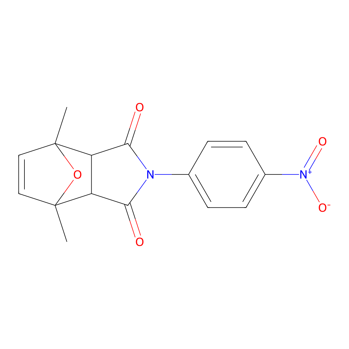 4,7-dimethyl-2-(4-nitrophenyl)-3a,4,7,7a-tetrahydro-1H-4,7-epoxyisoindole-1,3(2H)-dione molecular structure, CAS 406222-19-3