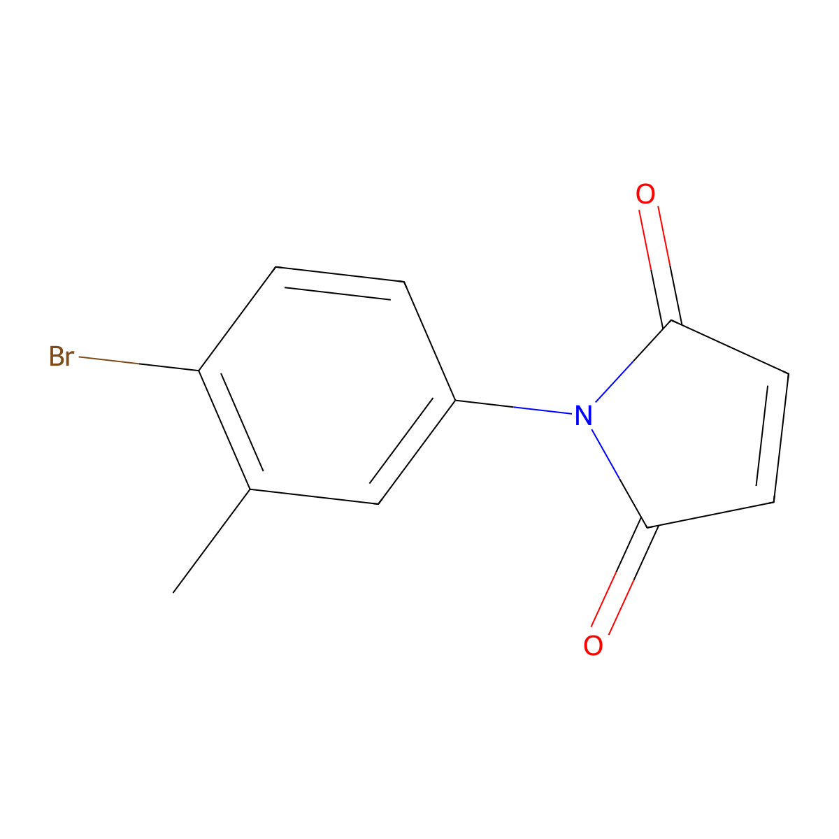 1H-Pyrrole-2,5-dione, 1-(4-bromo-3-methylphenyl)- molecular structure, CAS 406224-21-3