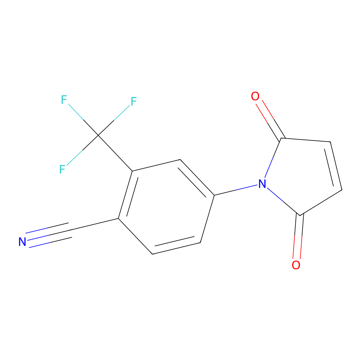 4-(2,5-Dioxo-2,5-dihydro-1h-pyrrol-1-yl)-2-(trifluoromethyl)benzonitrile molecular structure, CAS 406224-65-5