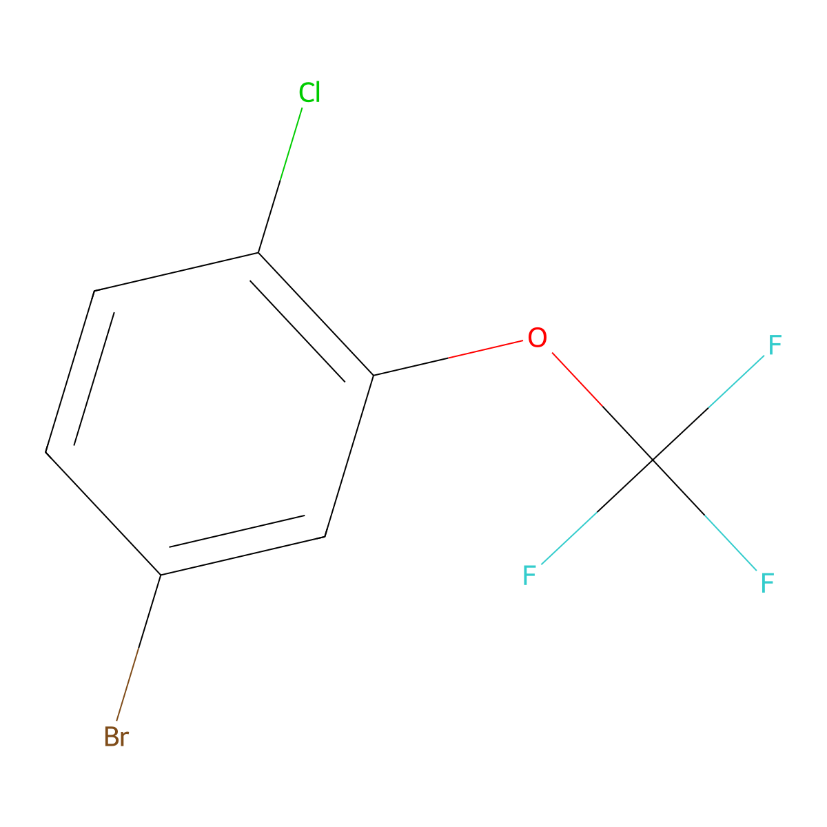 4-Bromo-1-chloro-2-(trifluoromethoxy)benzene molecular structure, CAS 406232-79-9