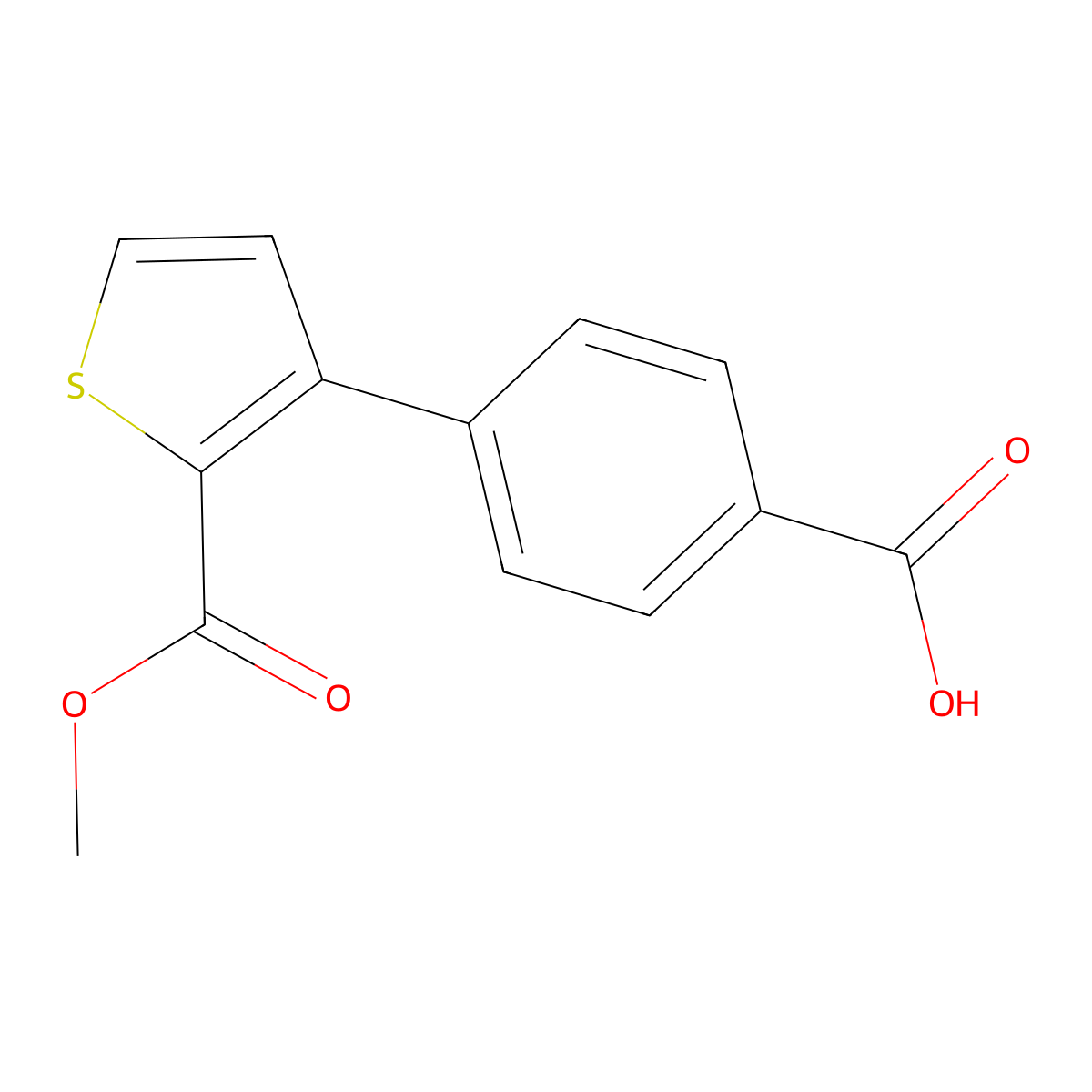 4-(2-(Methoxycarbonyl)thiophen-3-YL)benzoic acid molecular structure, CAS 406232-85-7