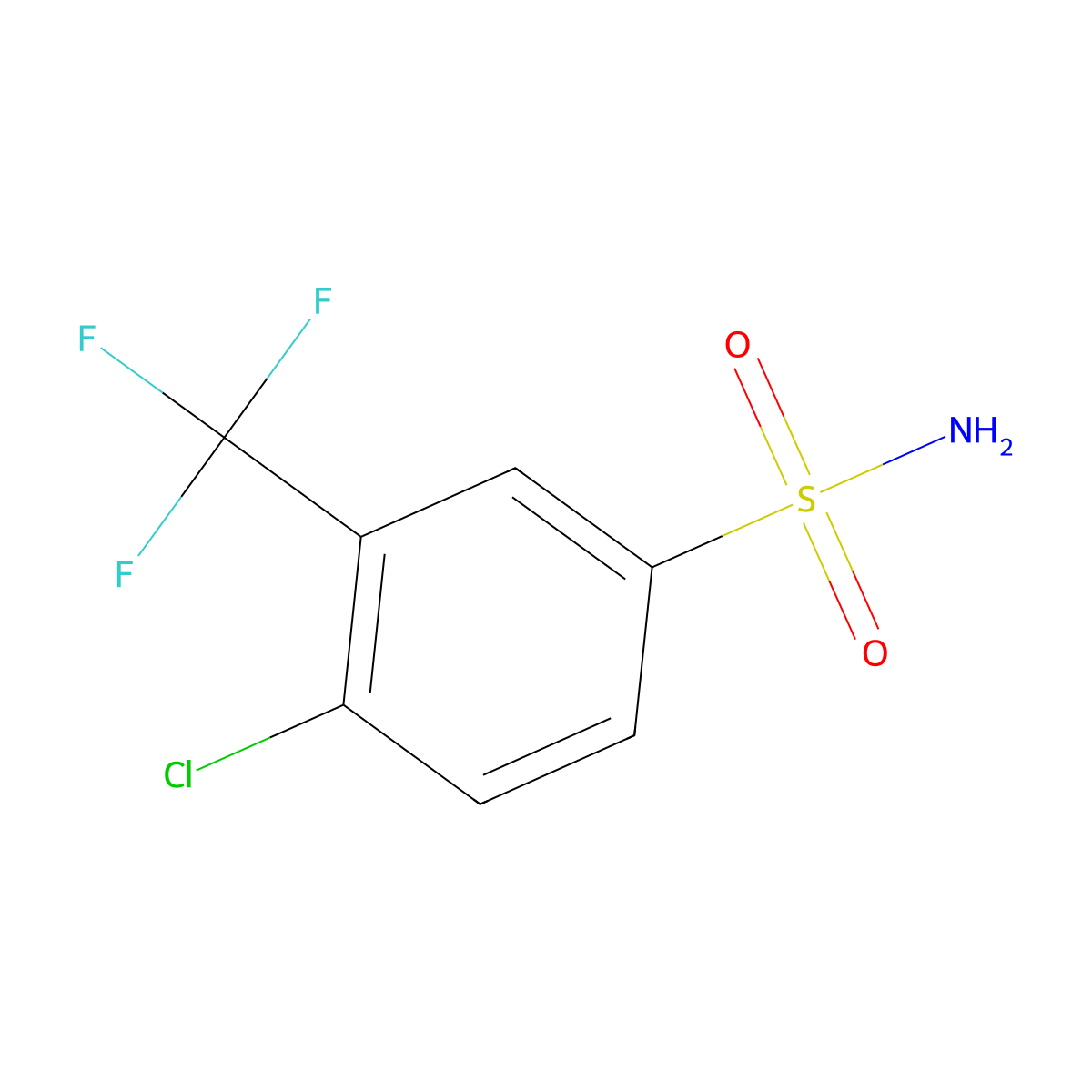 4-Chloro-3-(trifluoromethyl)benzenesulfonamide molecular structure, CAS 406233-17-8