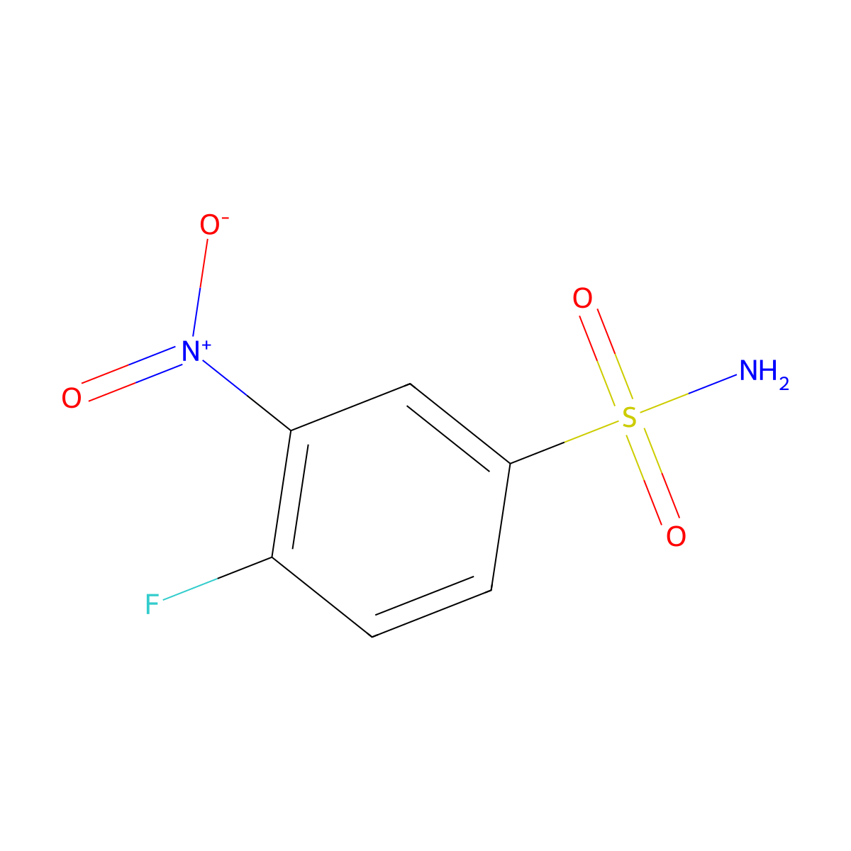 4-Fluoro-3-nitrobenzenesulfonamide molecular structure, CAS 406233-31-6