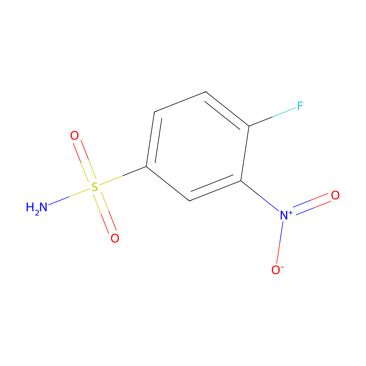 4-Fluoro-3-nitrobenzenesulfonamide molecular structure, CAS 406233-31-6
