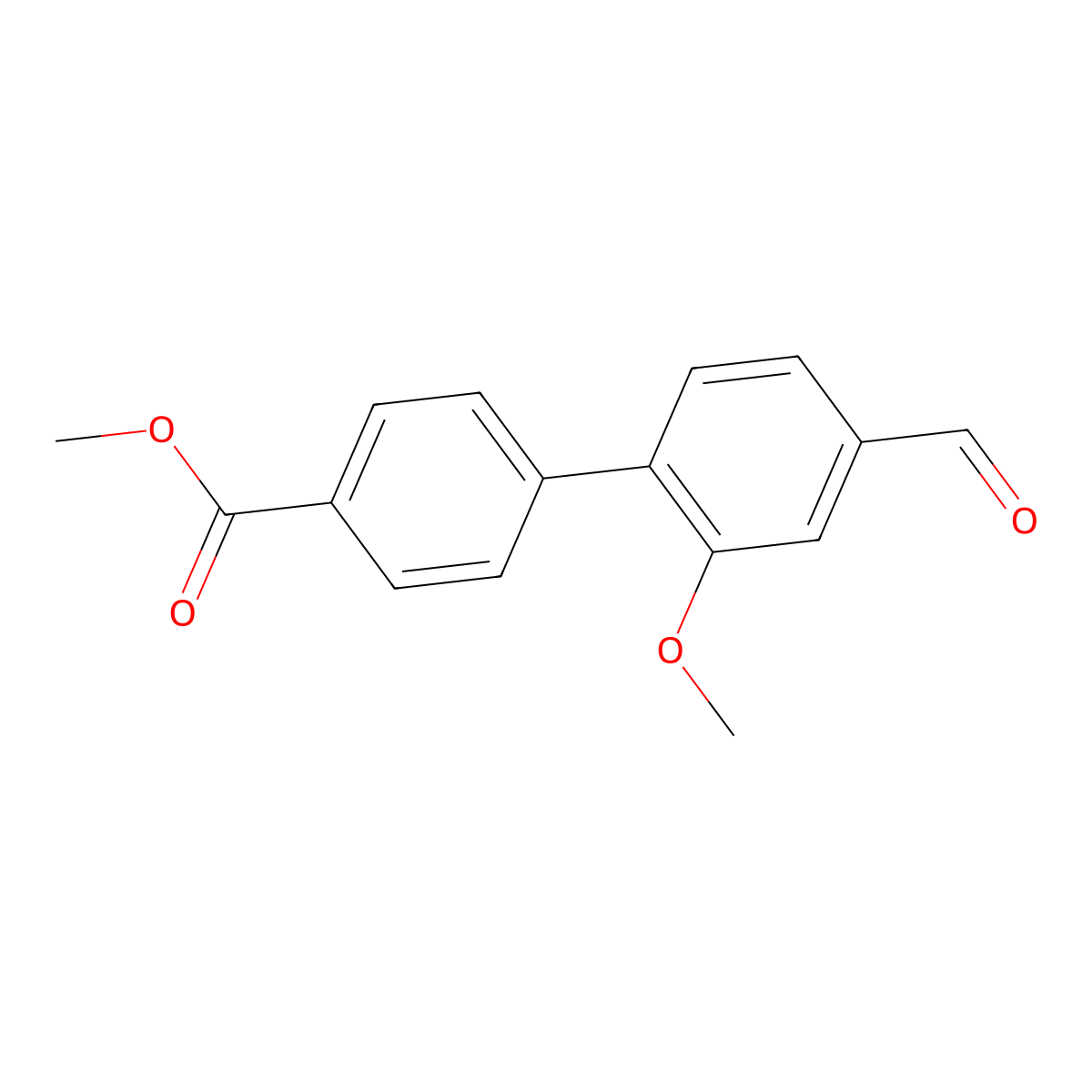 Methyl 4'-formyl-2'-methoxy[1,1'-biphenyl]-4-carboxylate molecular structure, CAS 406233-36-1