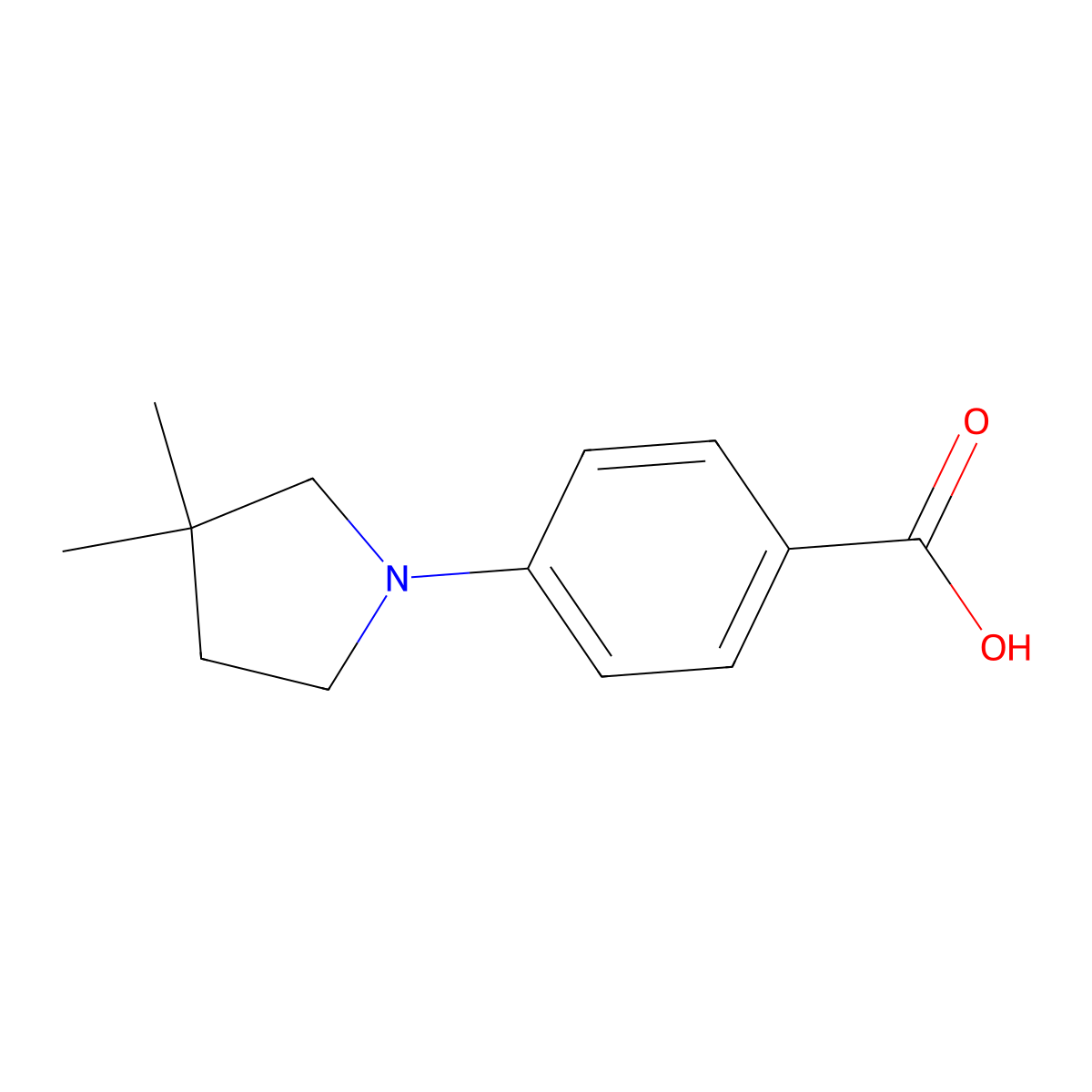 4-(3,3-Dimethylpyrrolidin-1-yl)benzoic acid molecular structure, CAS 406234-21-7