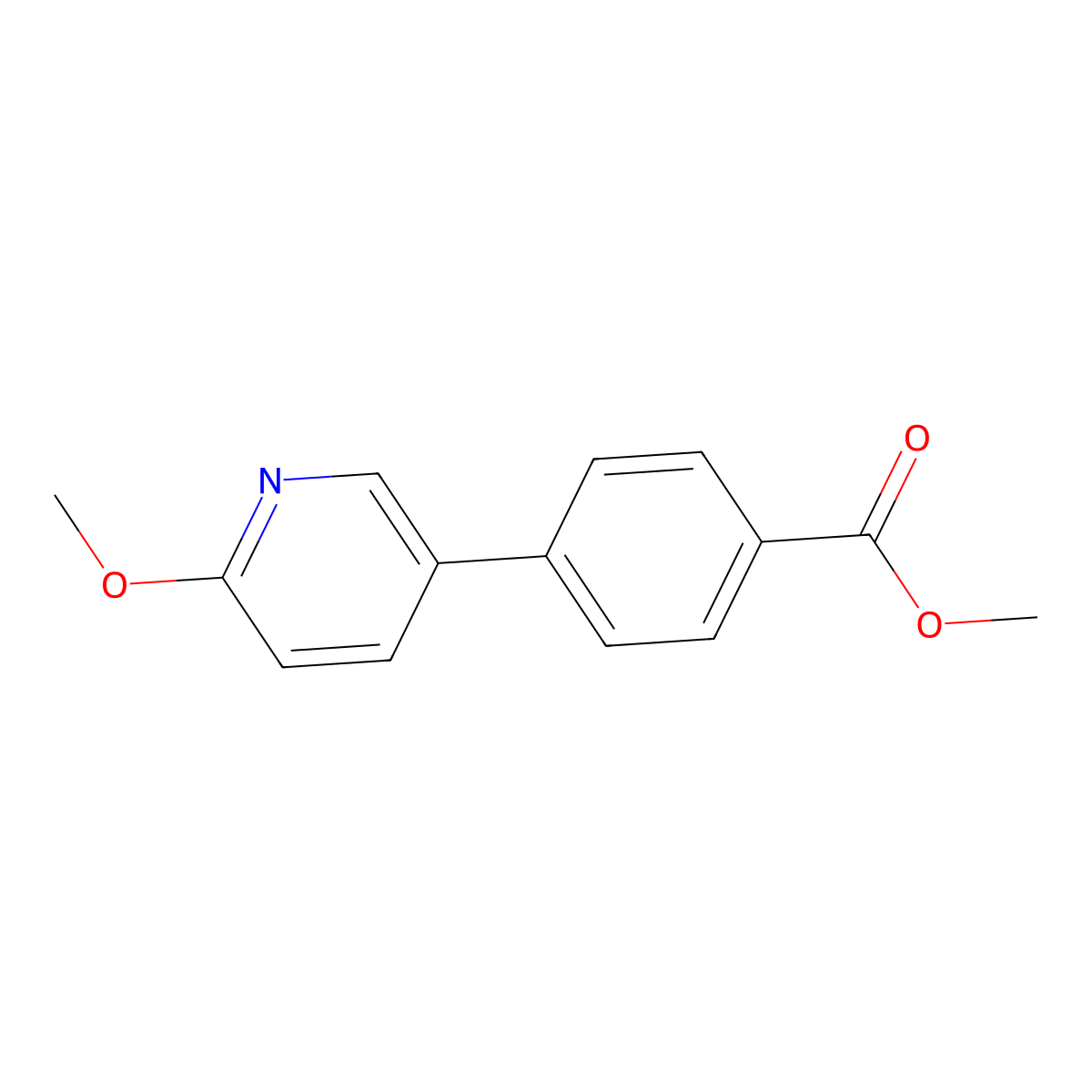 Methyl 4-(6-methoxy-3-pyridinyl)benzoate molecular structure, CAS 406234-25-1
