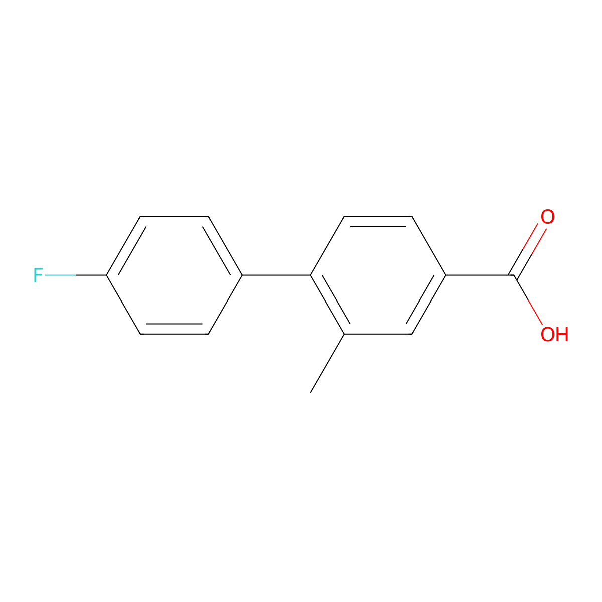 4'-Fluoro-2-methyl-[1,1'-biphenyl]-4-carboxylic acid molecular structure, CAS 406234-42-2
