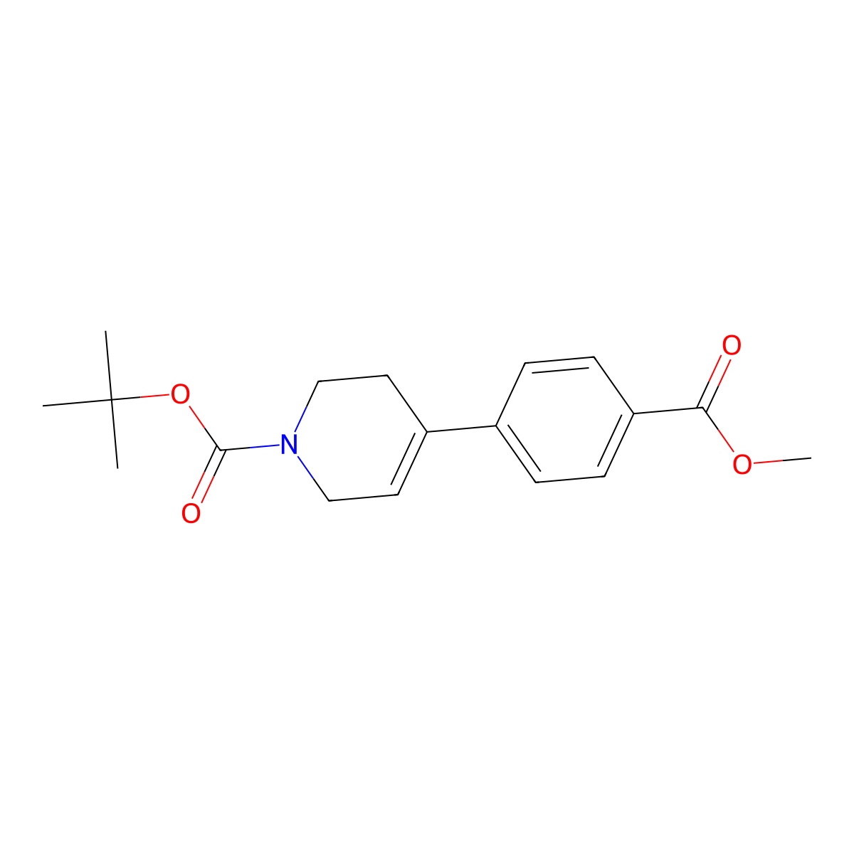 4-(4-Methoxycarbonyl-phenyl)-3,6-dihydro-2H-pyridine-1-carboxylic acid tert-butyl ester molecular structure, CAS 406235-16-3