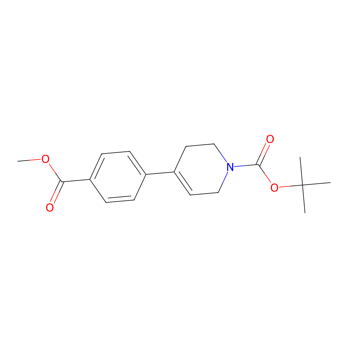 4-(4-Methoxycarbonyl-phenyl)-3,6-dihydro-2H-pyridine-1-carboxylic acid tert-butyl ester molecular structure, CAS 406235-16-3