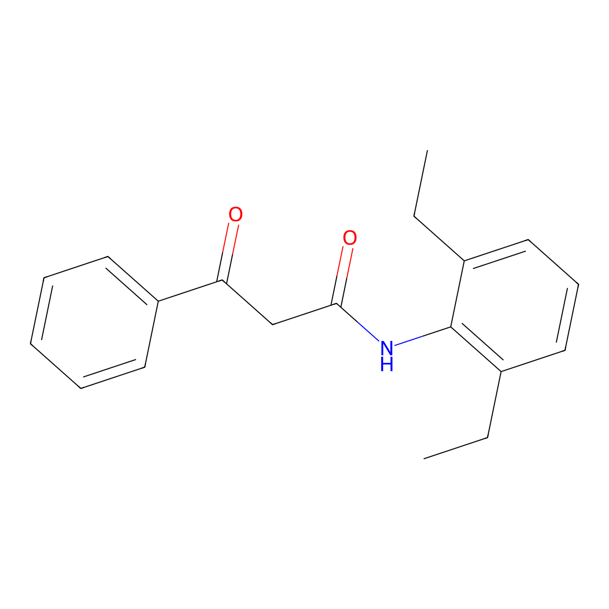 N-(2,6-diethylphenyl)-3-oxo-3-phenylpropanamide molecular structure, CAS 40624-79-1