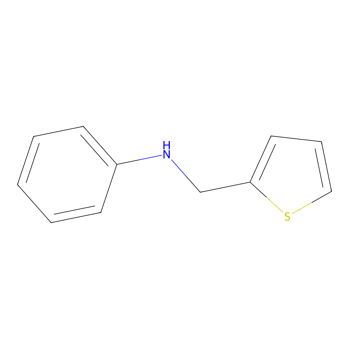 N-(thiophen-2-ylmethyl)aniline molecular structure, CAS 40625-28-3