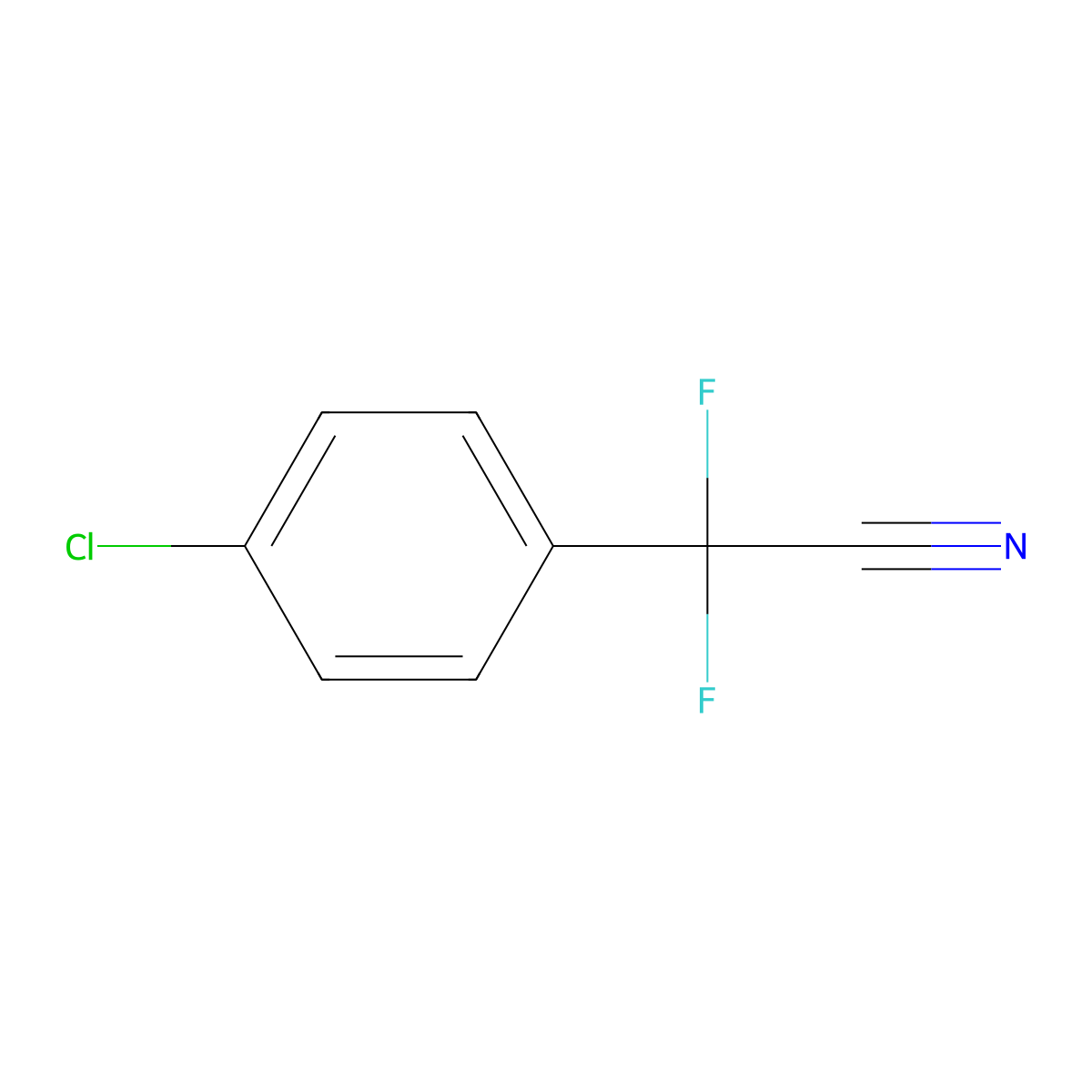 4-Chloro-alpha,alpha-difluorobenzeneacetonitrile molecular structure, CAS 40626-54-8