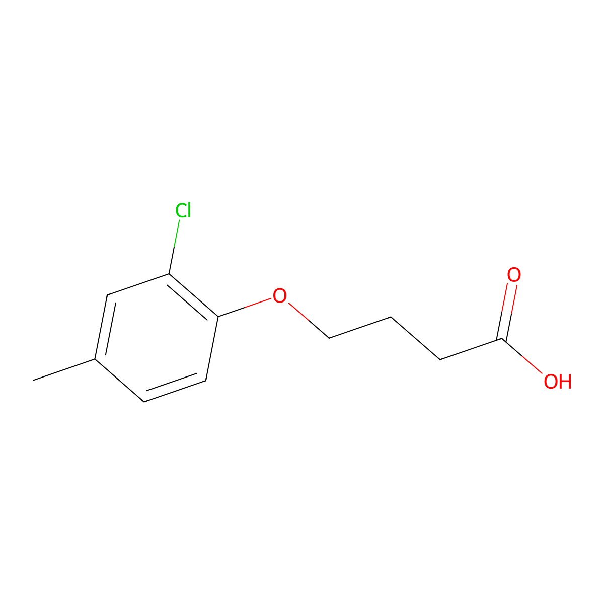 4-(2-Chloro-4-methylphenoxy)butanoic acid molecular structure, CAS 40629-77-4