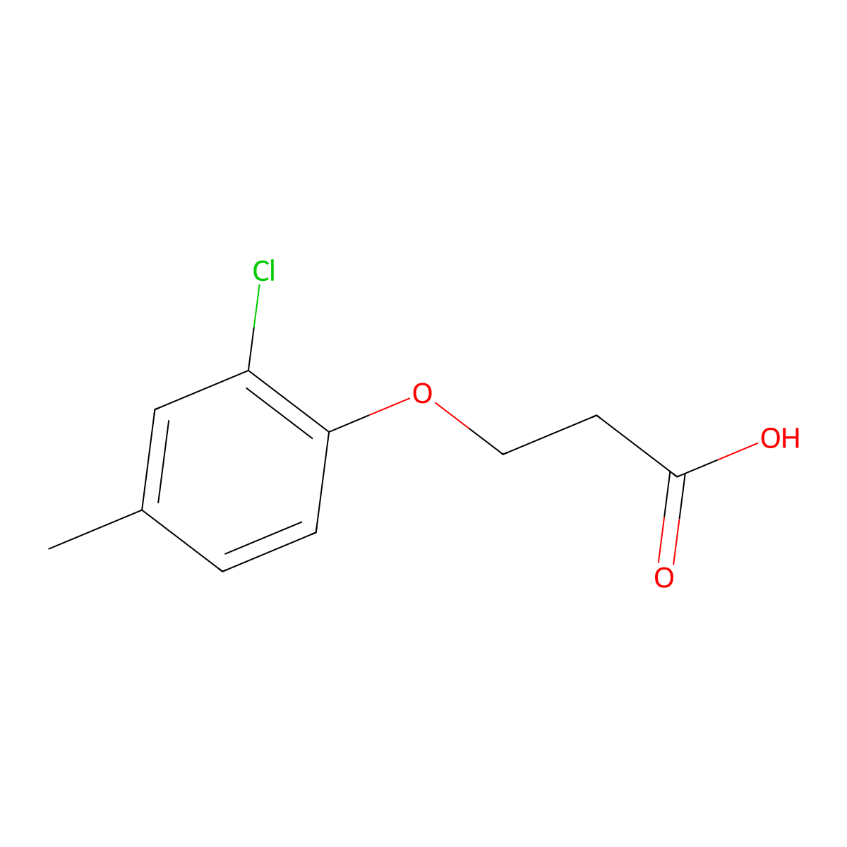 3-(2-Chloro-4-methylphenoxy)propanoic acid molecular structure, CAS 40629-78-5