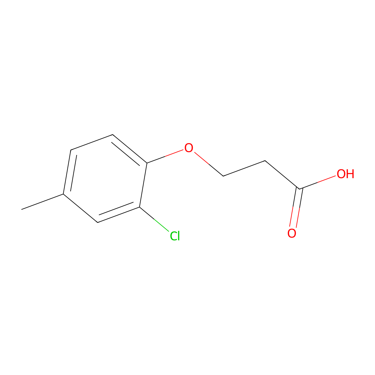 3-(2-Chloro-4-methylphenoxy)propanoic acid molecular structure, CAS 40629-78-5