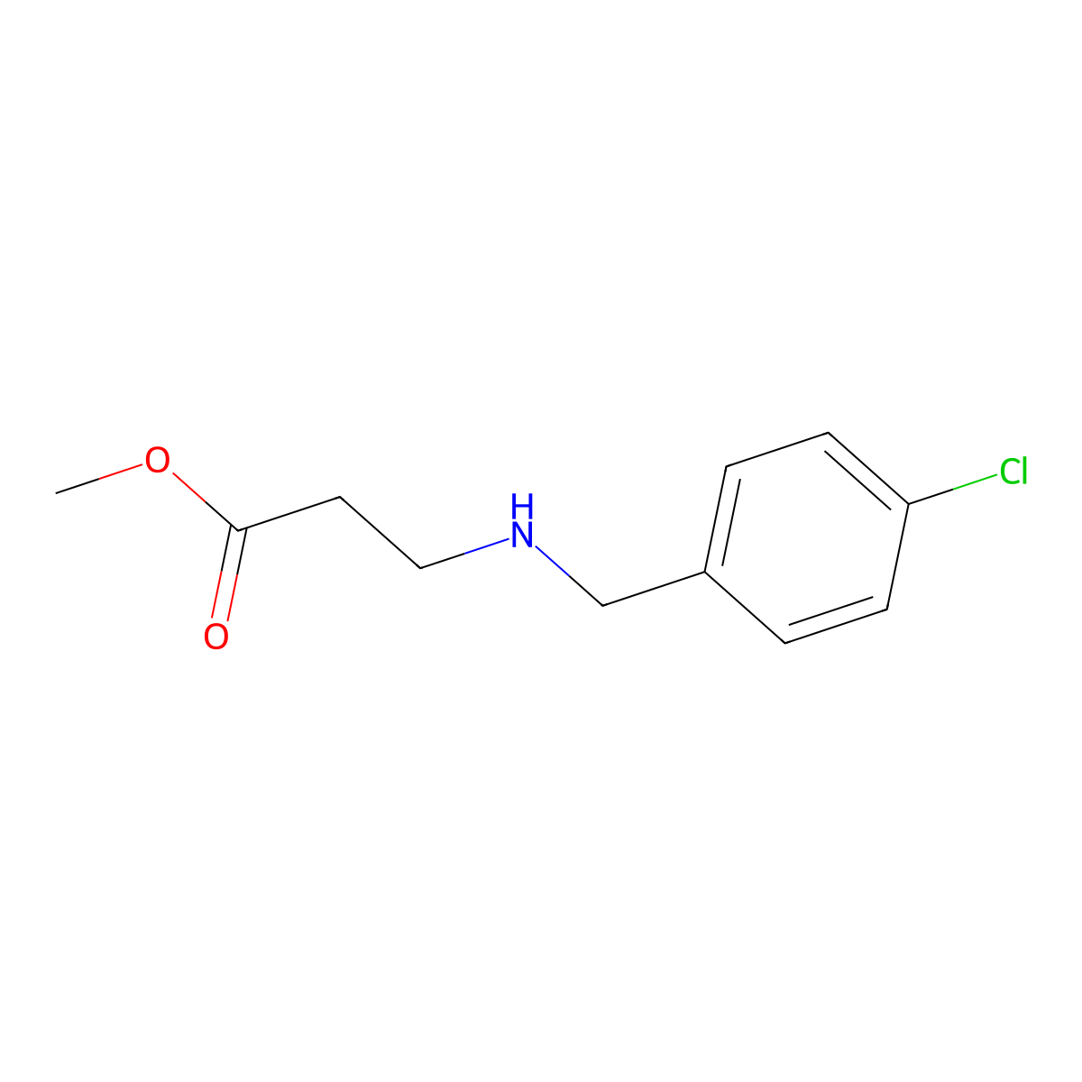 Methyl 3-{[(4-chlorophenyl)methyl]amino}propanoate molecular structure, CAS 4063-30-3
