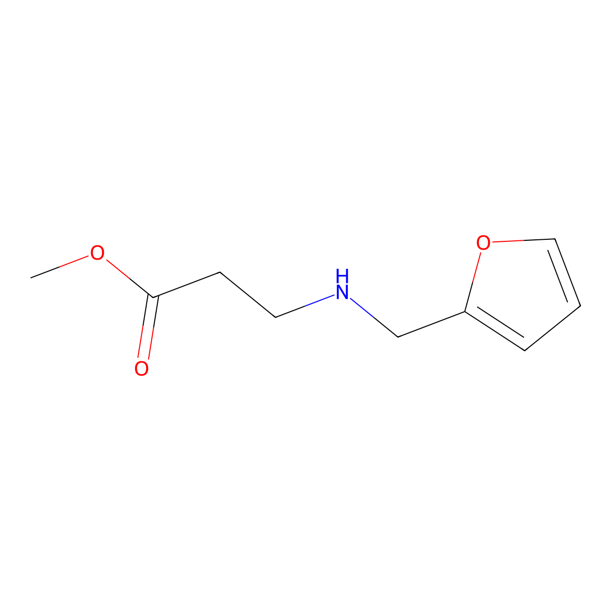 Methyl 3-((furan-2-ylmethyl)amino)propanoate molecular structure, CAS 4063-31-4