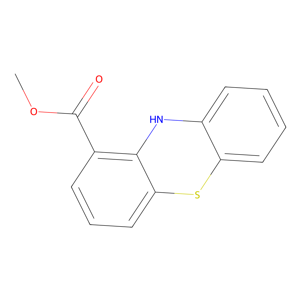 Methyl 10H-phenothiazine-1-carboxylate molecular structure, CAS 4063-33-6