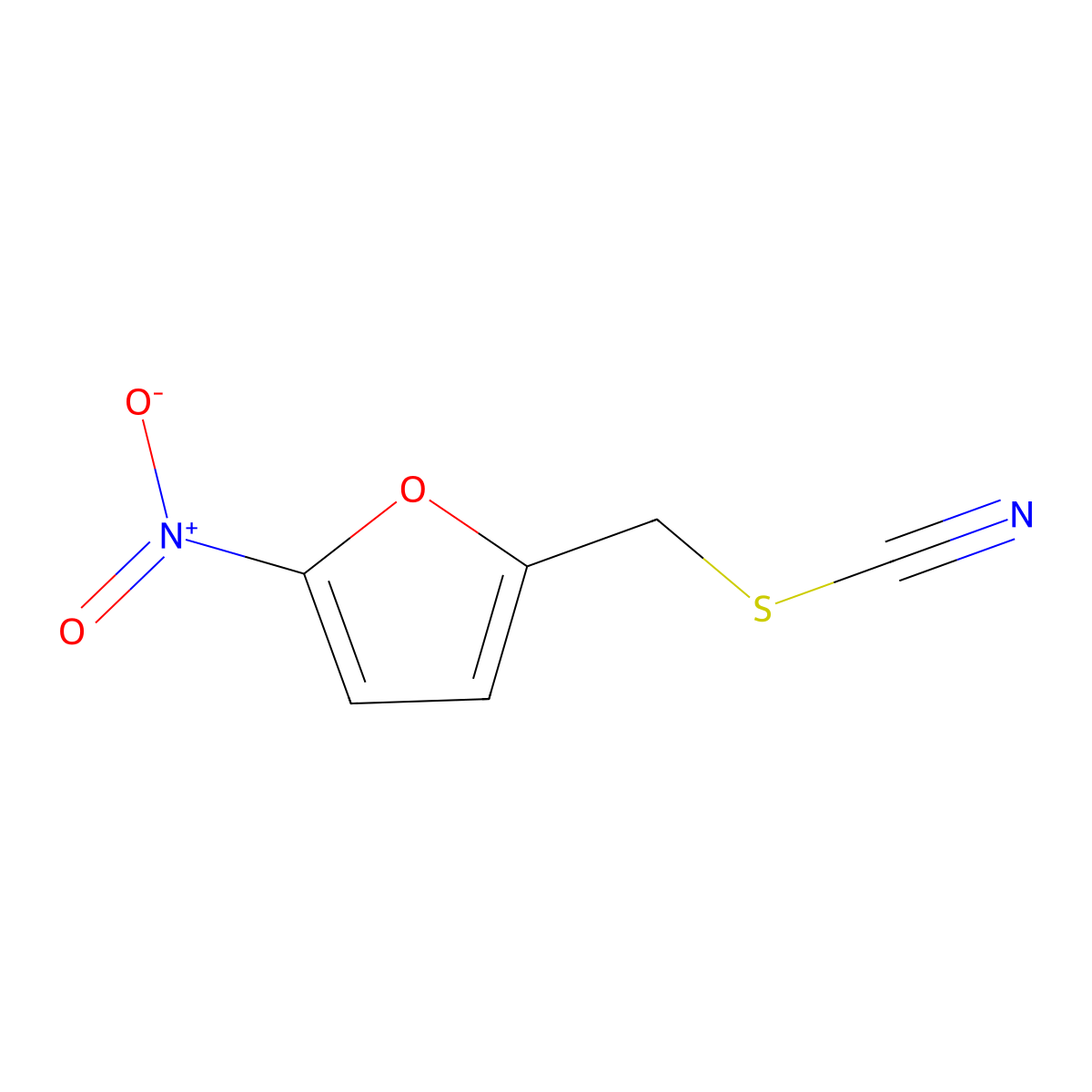Thiocyanic acid, (5-nitro-2-furanyl)methyl ester molecular structure, CAS 4063-38-1