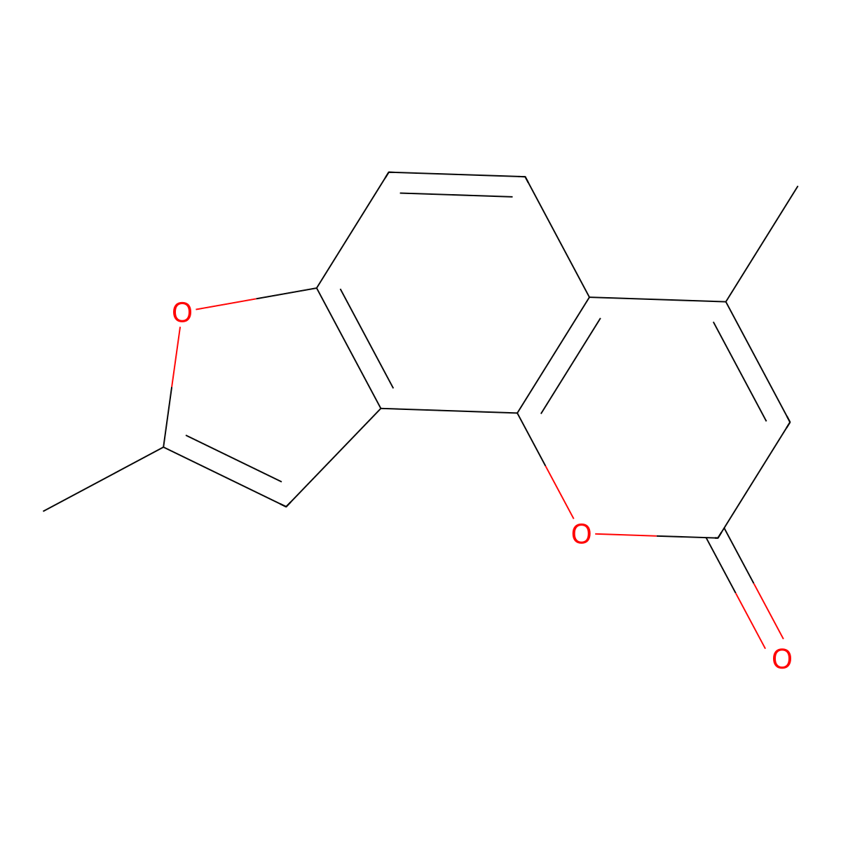 4,8-Dimethyl-2H-furo(2,3-h)-1-benzopyran-2-one molecular structure, CAS 4063-41-6