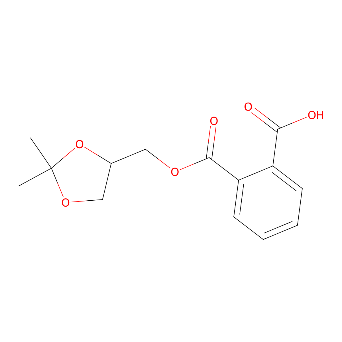 2-(((2,2-Dimethyl-1,3-dioxolan-4-yl)methoxy)carbonyl)benzoic acid molecular structure, CAS 40630-71-5