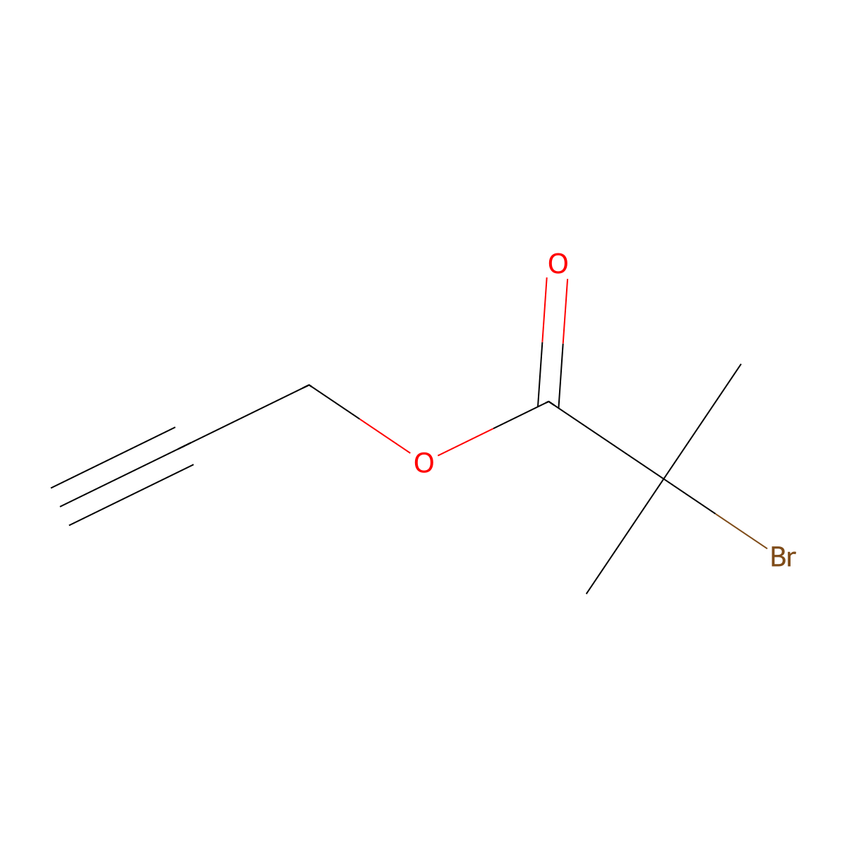 Prop-2-yn-1-yl 2-bromo-2-methylpropanoate molecular structure, CAS 40630-86-2