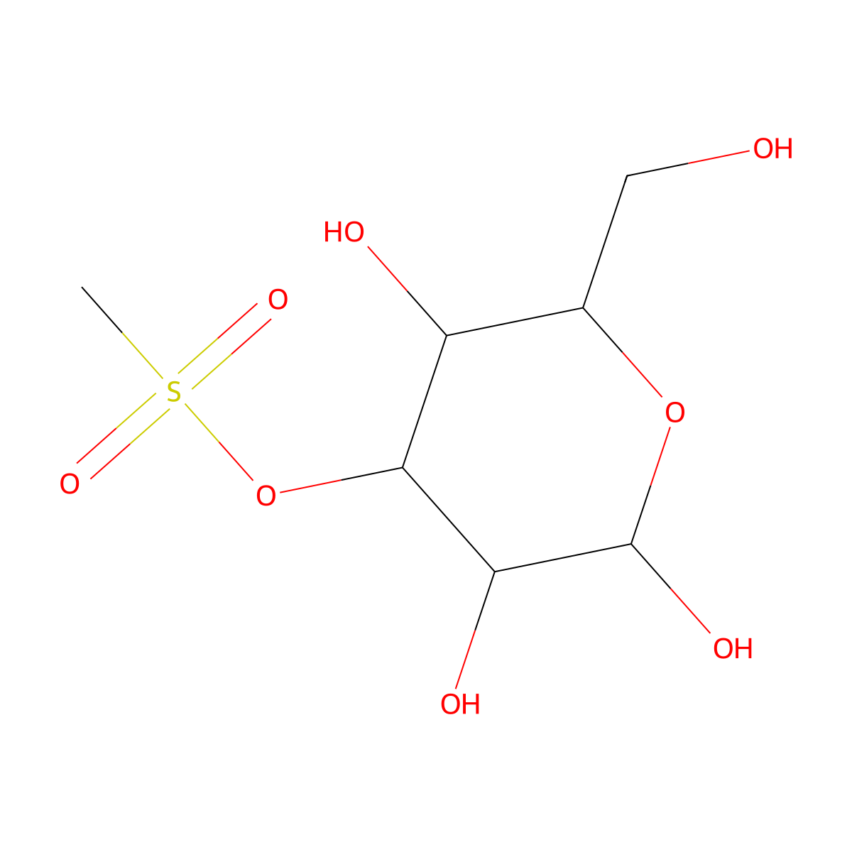 3-O-(Methanesulfonyl)-D-glucopyranose molecular structure, CAS 40631-95-6