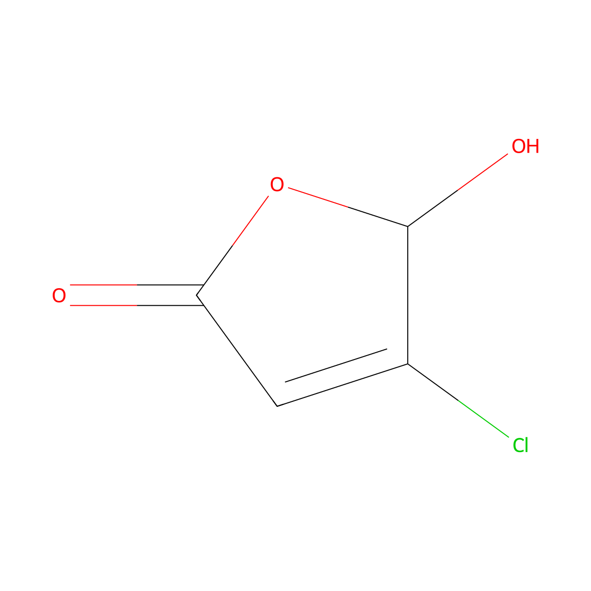 4-Chloro-5-hydroxyfuran-2(5H)-one molecular structure, CAS 40636-99-5
