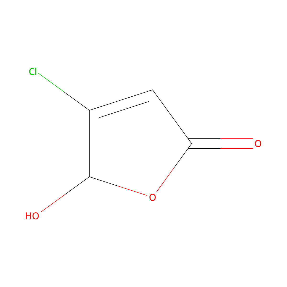 4-Chloro-5-hydroxyfuran-2(5H)-one molecular structure, CAS 40636-99-5