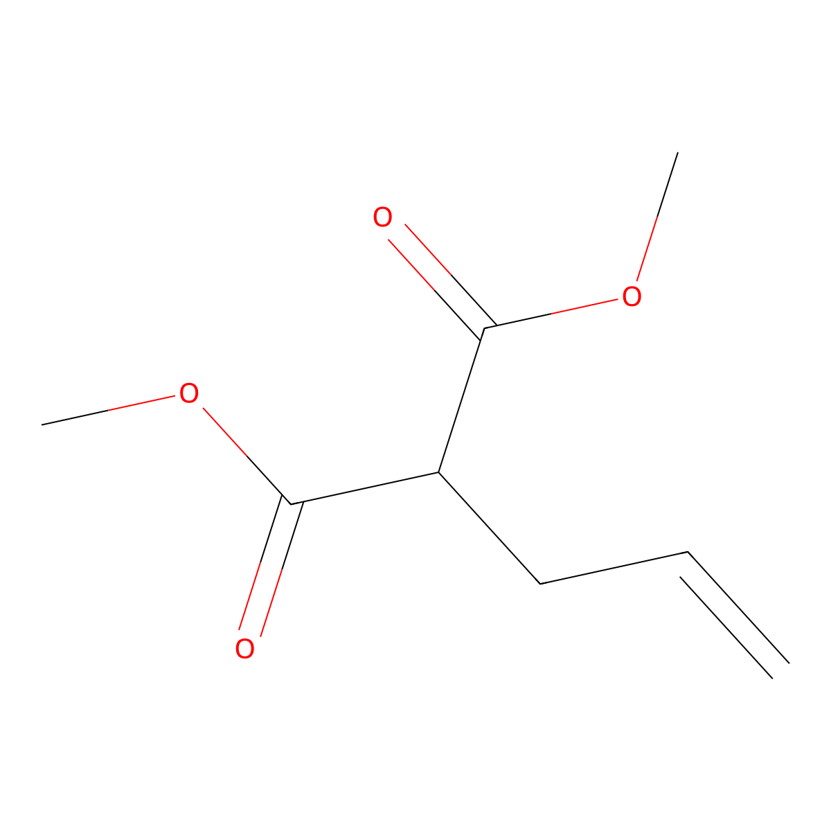 Dimethyl allylmalonate molecular structure, CAS 40637-56-7