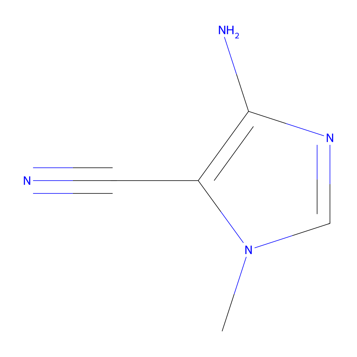 4-amino-1-methyl-1H-imidazole-5-carbonitrile molecular structure, CAS 40637-80-7