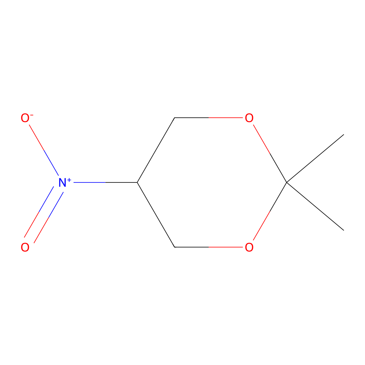 2,2-Dimethyl-5-nitro-1,3-dioxane molecular structure, CAS 4064-87-3