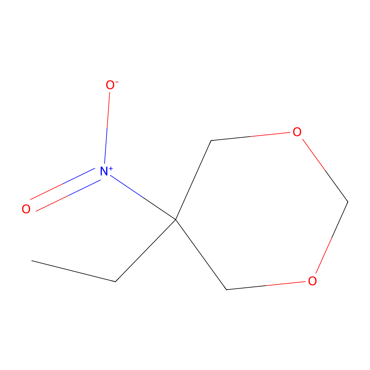 5-Ethyl-5-nitro-1,3-dioxane molecular structure, CAS 4064-89-5