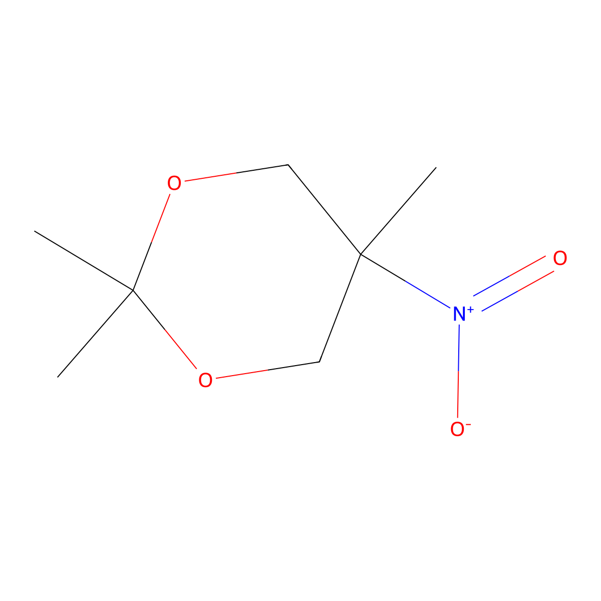 2,2,5-Trimethyl-5-nitro-1,3-dioxane molecular structure, CAS 4064-93-1