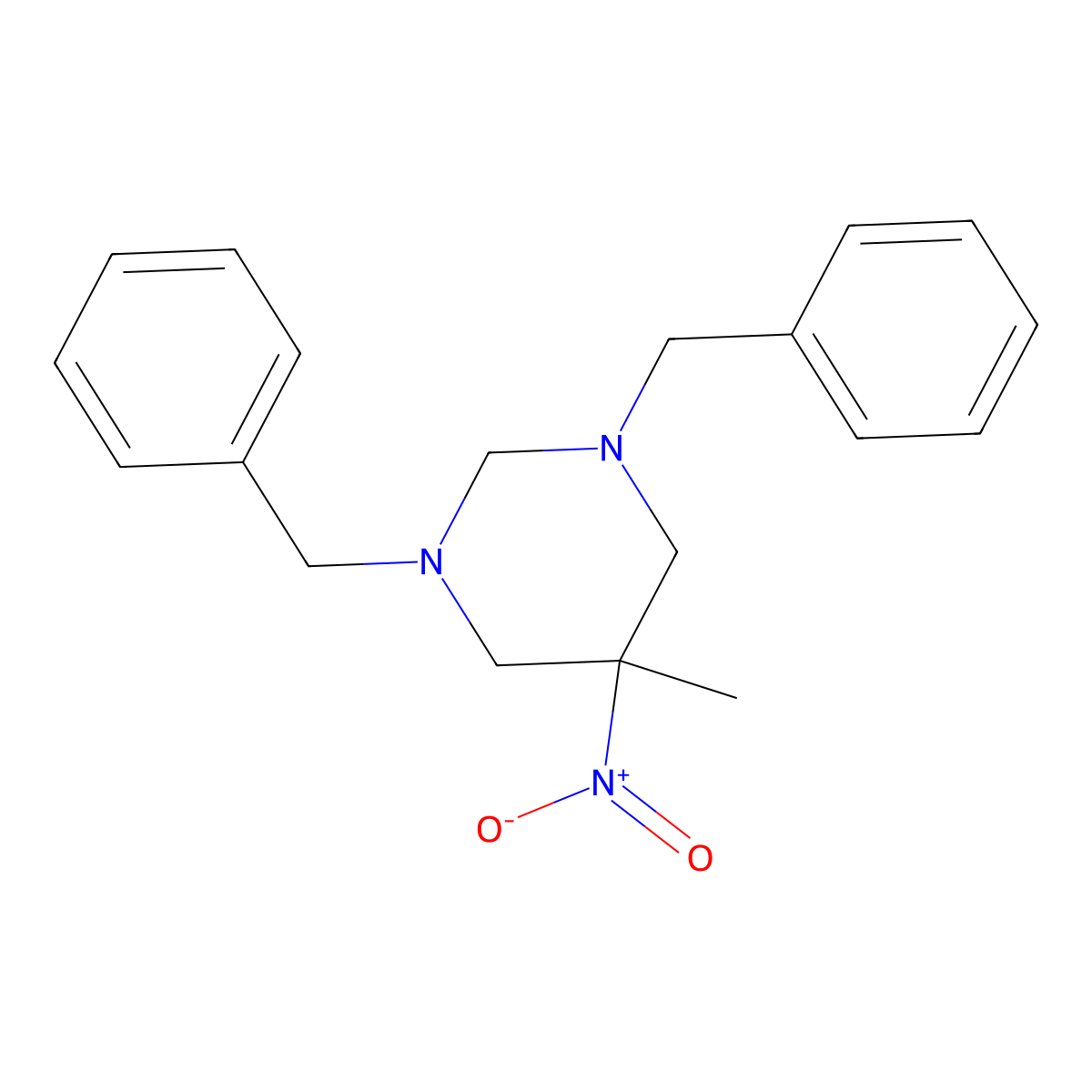 1,3-Dibenzyl-5-methyl-5-nitro-1,3-diazinane molecular structure, CAS 4064-97-5