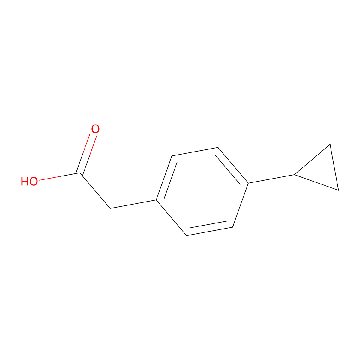 2-(4-Cyclopropylphenyl)acetic acid molecular structure, CAS 40641-90-5